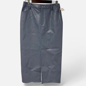 WAYF Faux Leather Midi Skirt Medium NWT